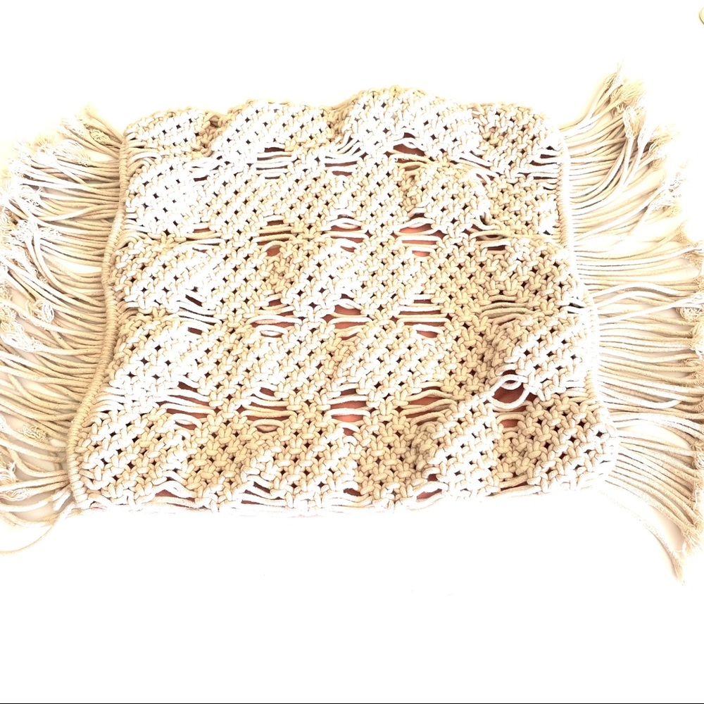Macramé fringe large & heavy pillow case cover.